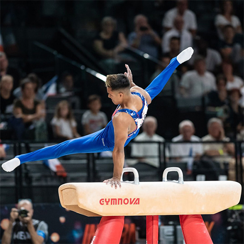 gymnastic competition pommel horse